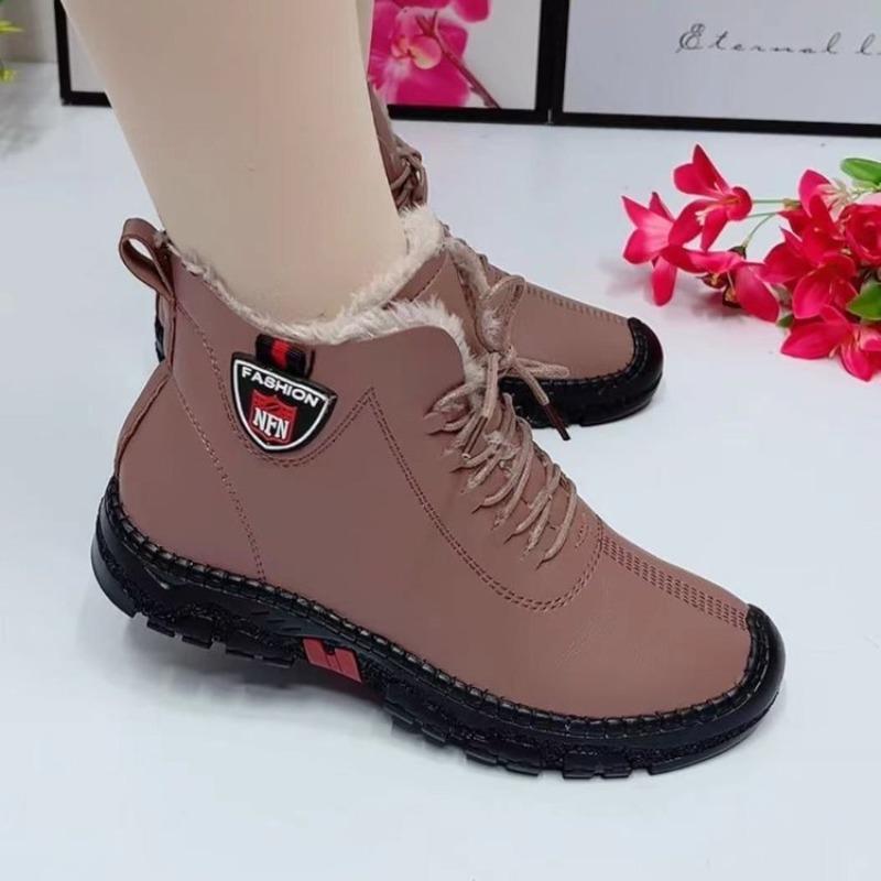 

Autumn and winter new comfortable flat-bottomed casual shoes one-pedal mother shoes soft-soled non-slip women s velvet cotton shoes 41 коричневий