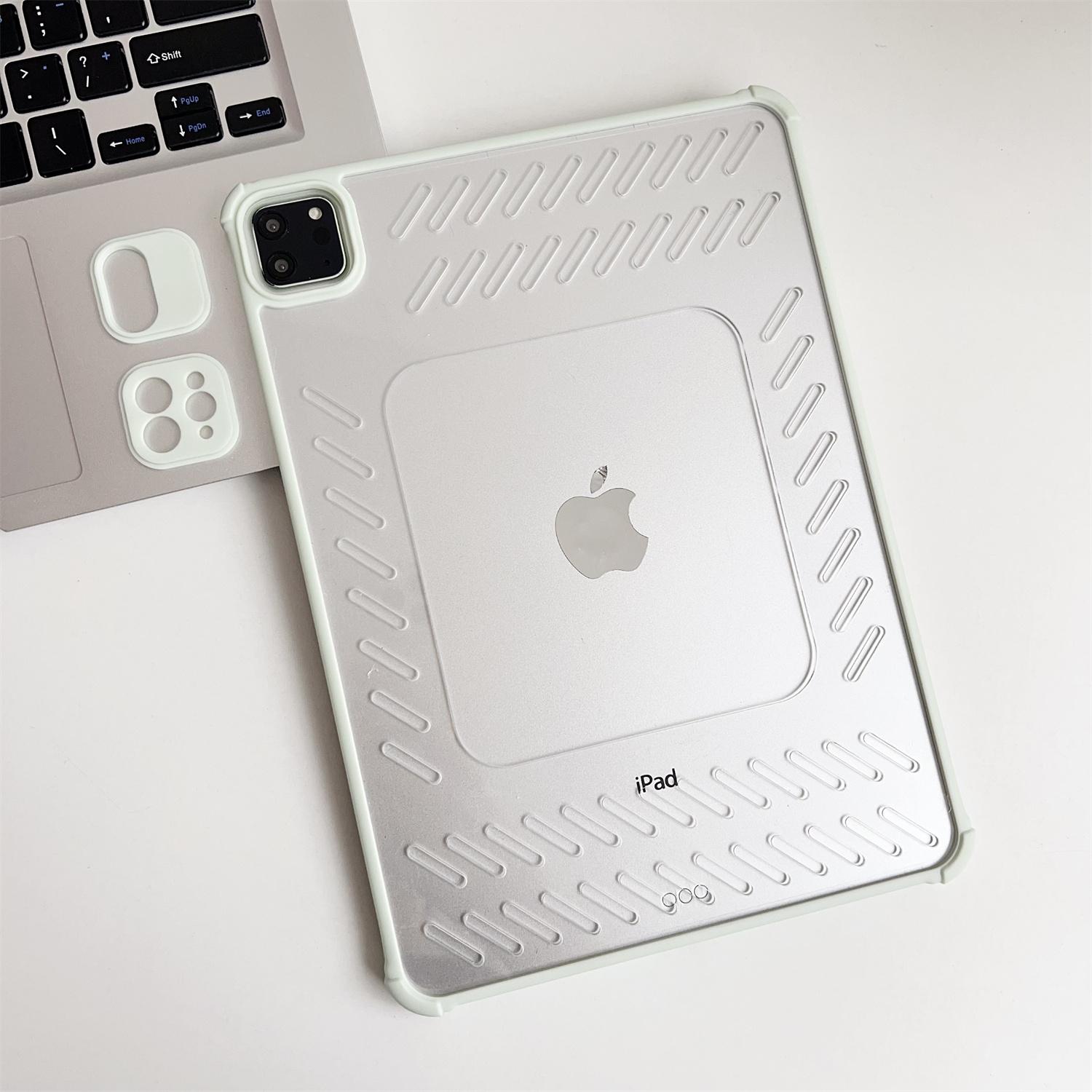 

Для iPad Эйр 11 (2025)/(2024) Чехол Полый Безрамочный Вентилируемый ТПУ Акриловый Прозрачный Чехол для Планшета Light Green