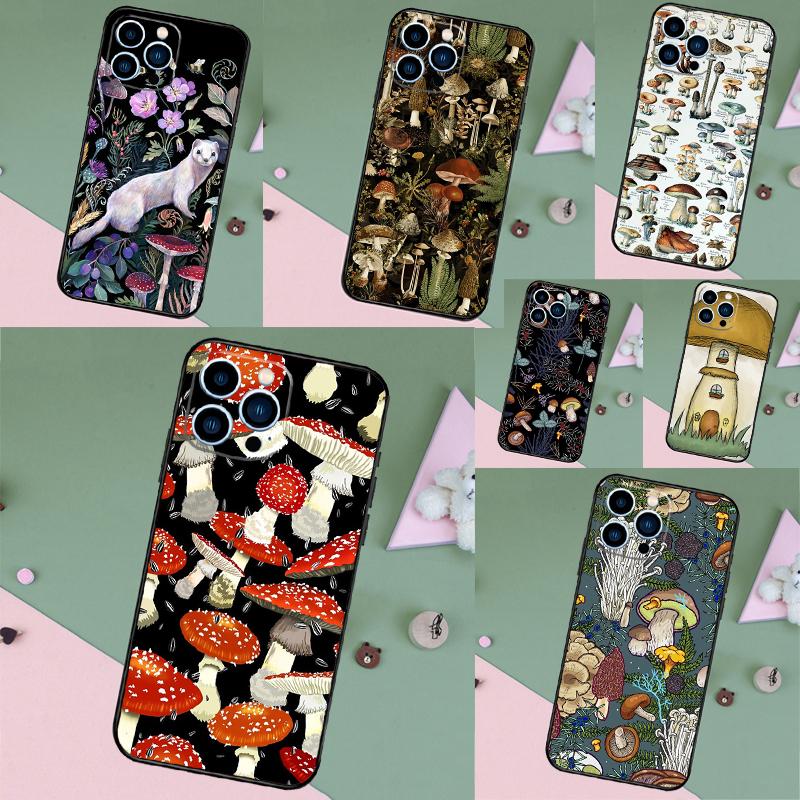 Mushroom Forest Case For iPhone 17 Pro Max 16 14 13 12 11 15 Pro Max Plus 12 13 Mini 16e 17 Air Back Cover