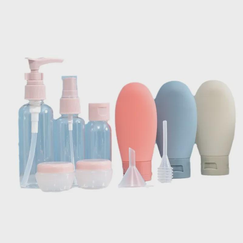 Travel Bottle Set: Lotion, Shampoo, Shower Gel, Skincare, Cosmetic & Perfume Bottles with Spray Head