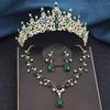 3Pcs Sets Princess Crown Bridal Jewelry Sets for Women Tiaras and Choker Necklace Earrings Wedding Dress Bride Jewelry Set
