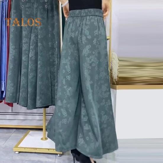 Pantaloni Casual da Donna con Stampa Floreale e Tasche Rinforzate a Vita Media a Gamba Larga Pantaloni Stampati Casual Streetwear
