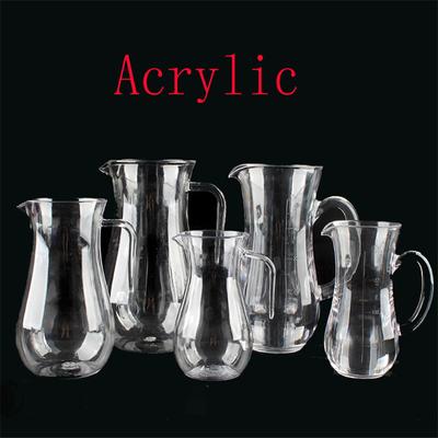 PC Acrylic Fruit Juice Pot Plastic Red Wine Dispenser Transparent Tea Pot Glass Milk Coffee Kettle Measuring Mug Decanter