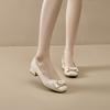 Autumn leather fashion shoes women's low-heeled slip-on casual shoes women's one-pedal Mary Jane women's shoes