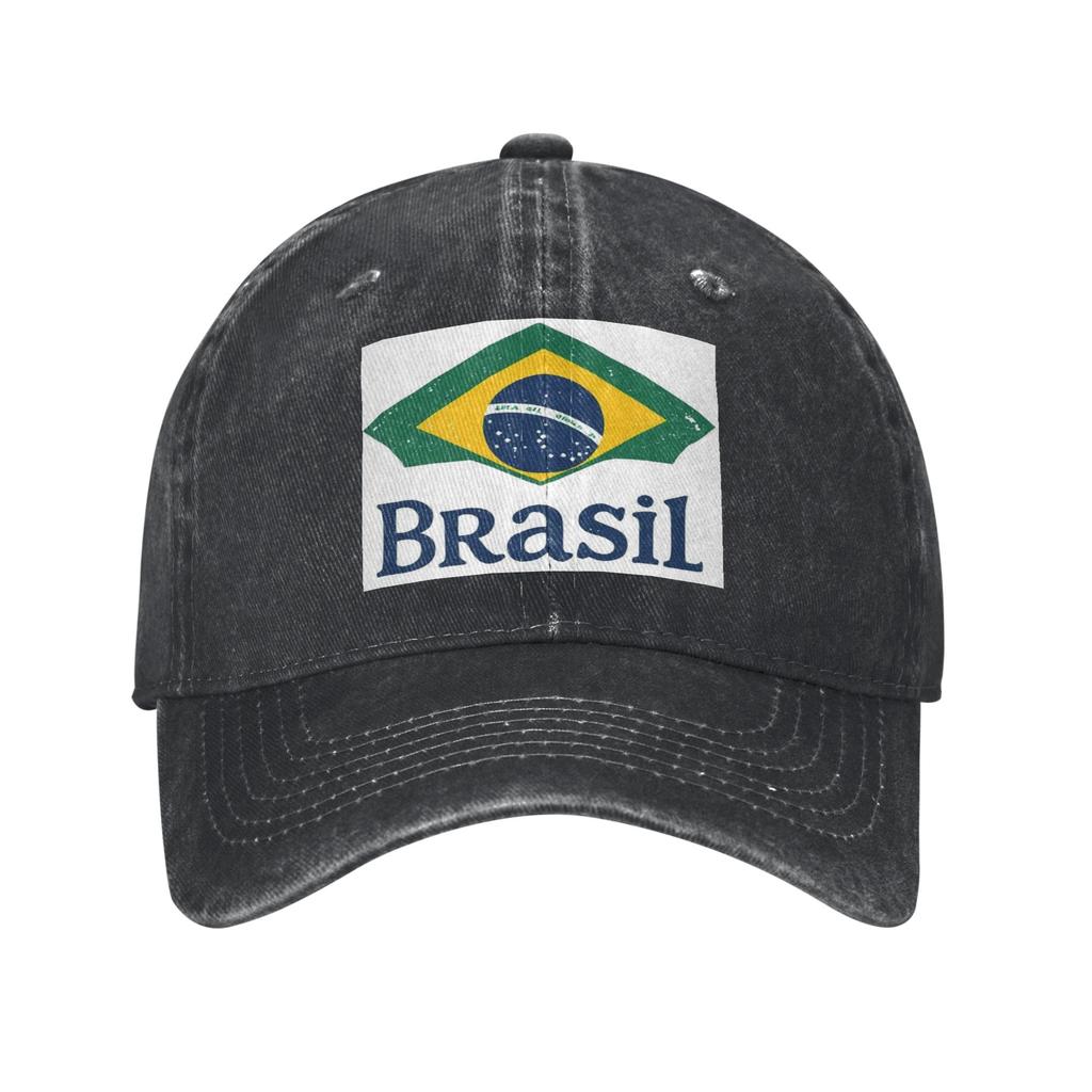 Brazil Flag Washed Denim Cap Casual Baseball Caps Adjustable Hat Summer Unisex Baseball Hats