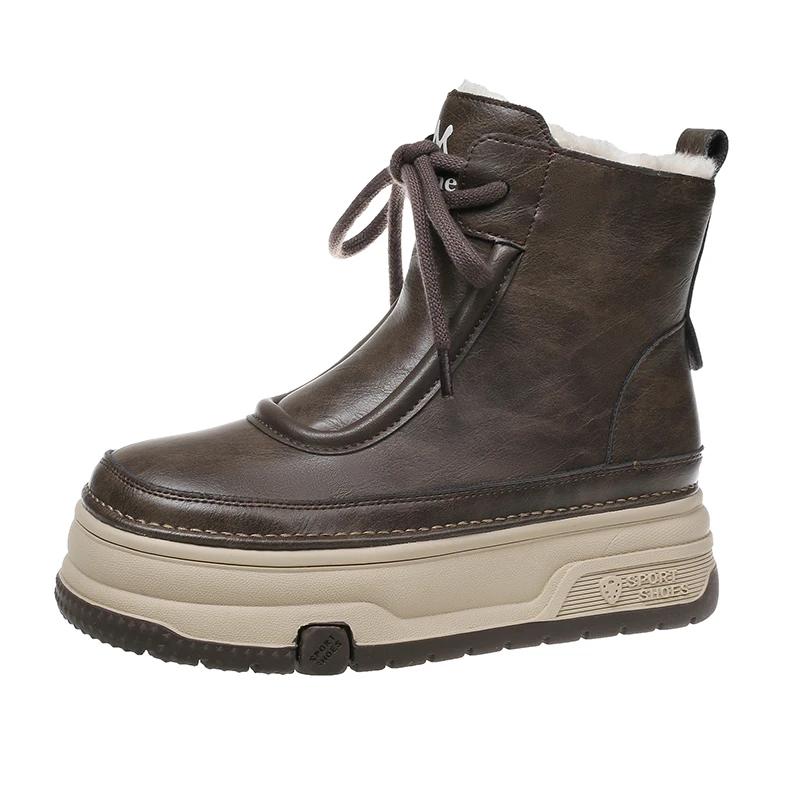 

2024 Новая осенне-зимняя женская обувь Модные повседневные сноубутсы на плоской подошве Роскошные дизайнерские ботильоны на платформе Плюшевые Теплые Элегантные 35