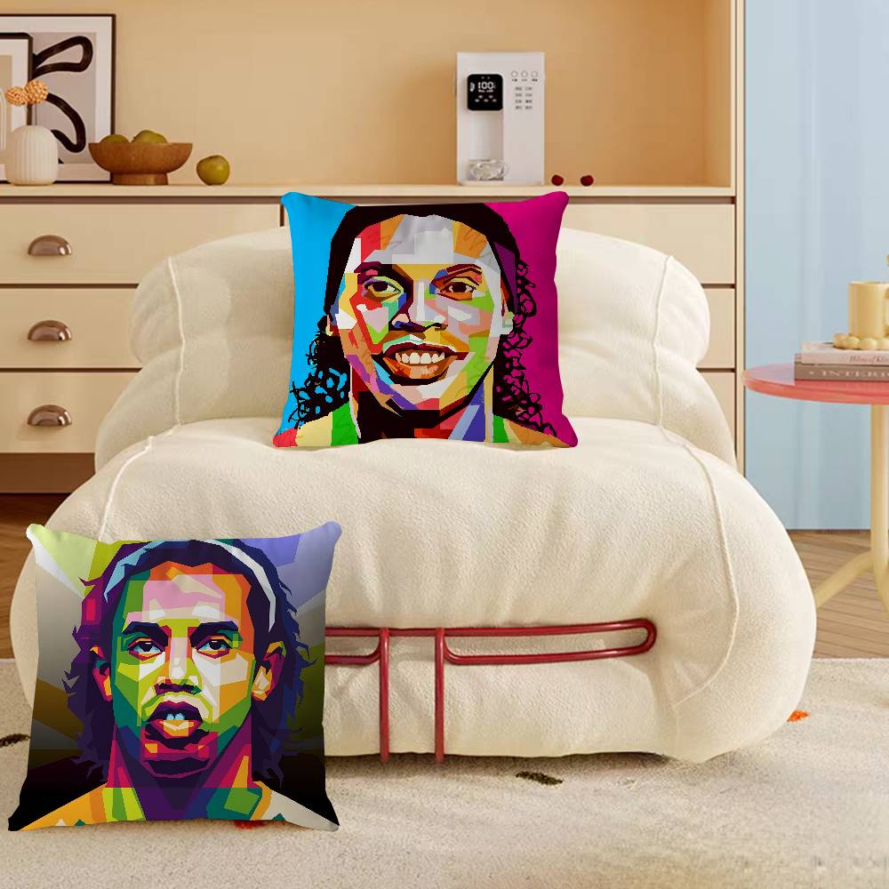 R-Ronaldinho Sport Football Star Pillow Cushion Cover Pillowcase Living Room Sofa Home Decor Customized