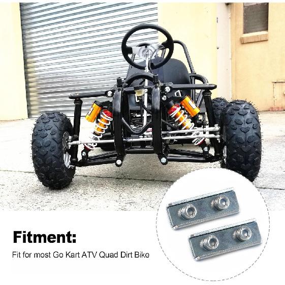 Go Kart Dual Screw Cable Clamp, 4Pcs Kart Throttle/Brake Two-Bolt Steel Cable Clamp