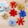 30pcs Set Multipurpose Artificial Christmas Flowers Glitter Poinsettia Flowers  for Party Decoration