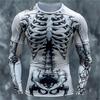 3D Print Skeleton Skulls Pattern Tops Casual Fashion T-shirts Sweatshirt Breathable Streetwear Loose Men's T-shirts