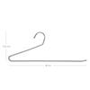 SONGMICS Pack of 20 Metal Trouser Hangers with Open End and Non-Slip Coating, Space Saving, 38 cm Wide, Grey