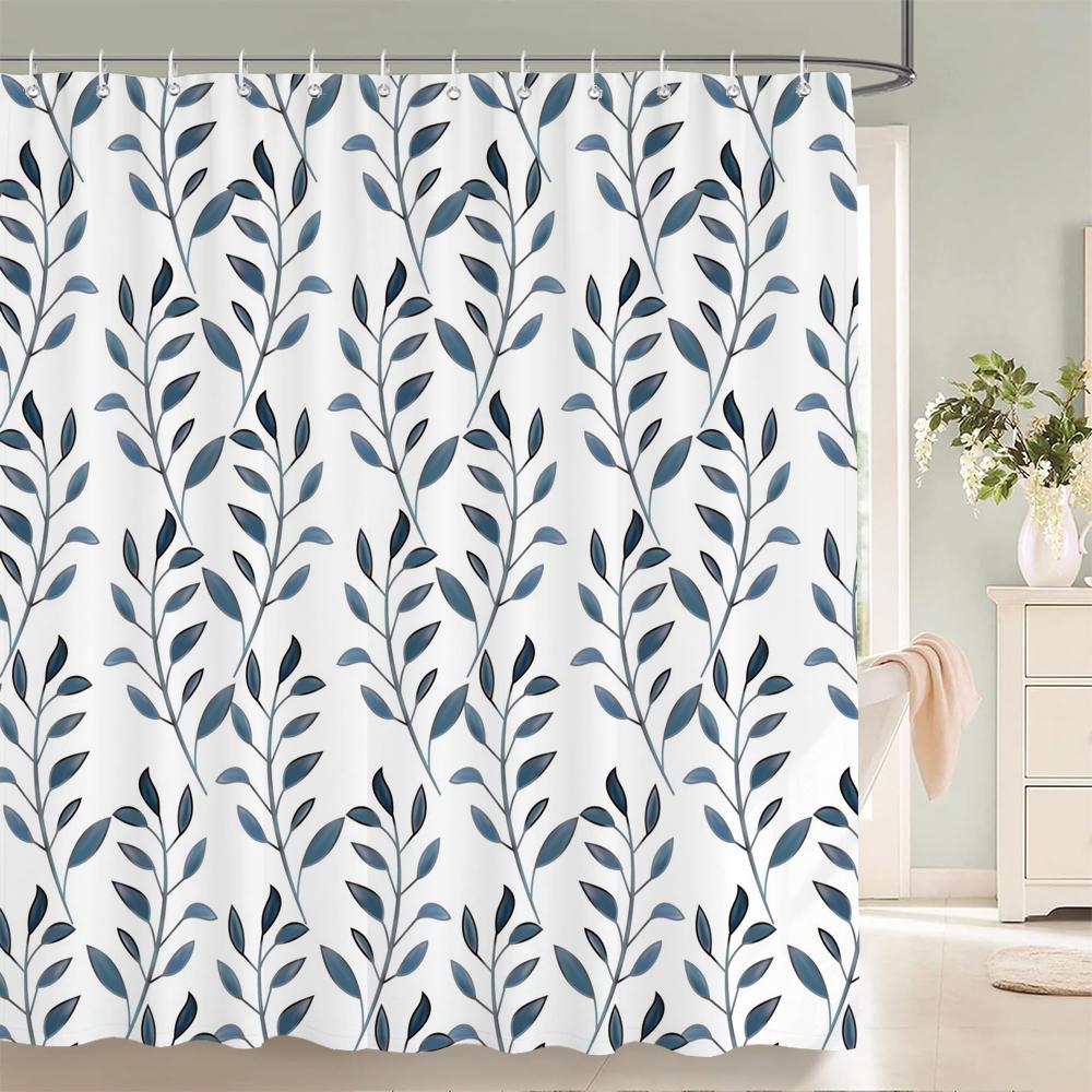 Plants Tree Leaves Shower Curtains With Hooks Home Decoration For Floral Bathroom Curtain Polyester Fabric Bath Curtain