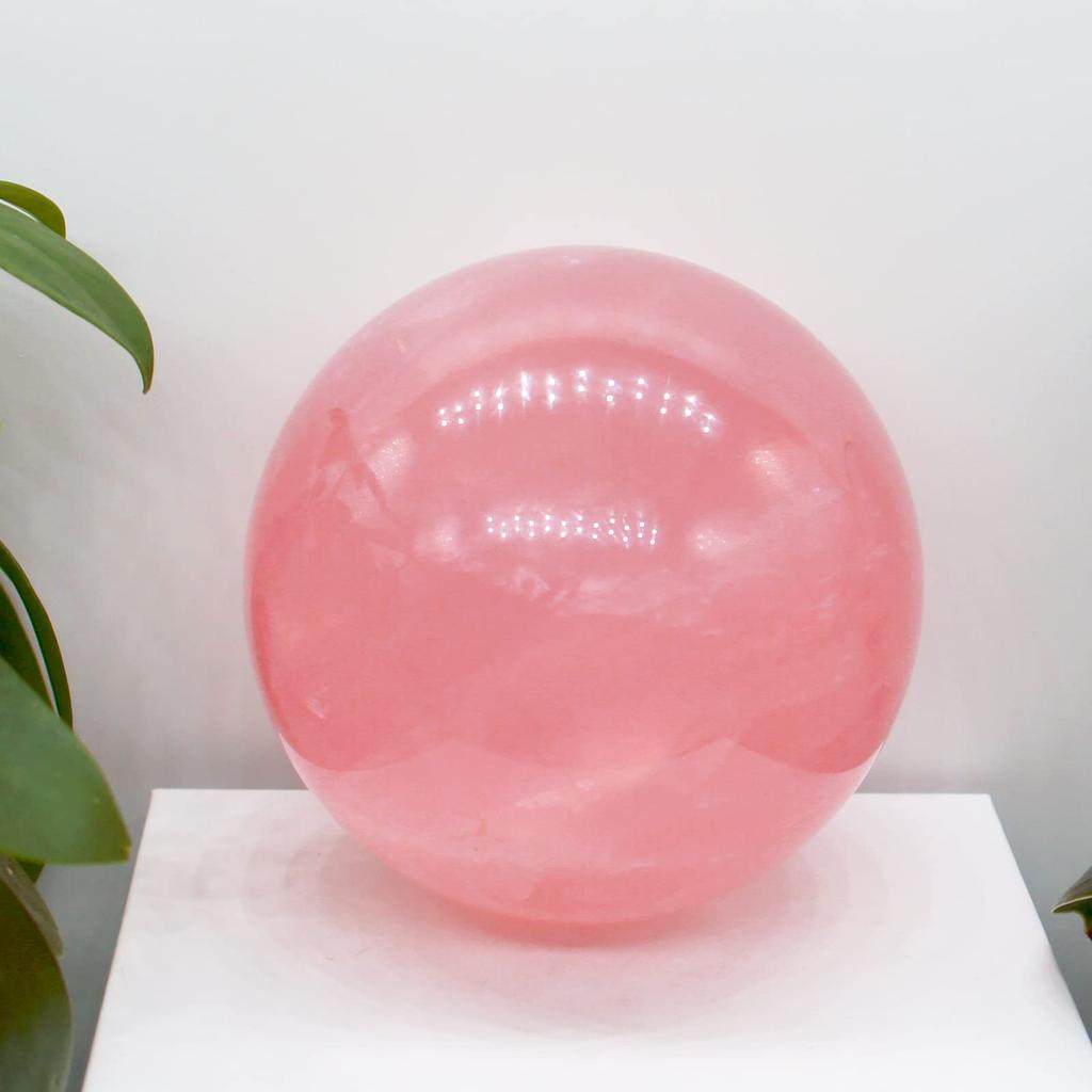 Stern Rosenquarz Kristall Natur Sorgfältig 77mm Naturkristall Feng Gutes Liebes- und Beziehungs-Wächter Zuhause Neue Ornament [TANAKA YA] Kugel, Stein,