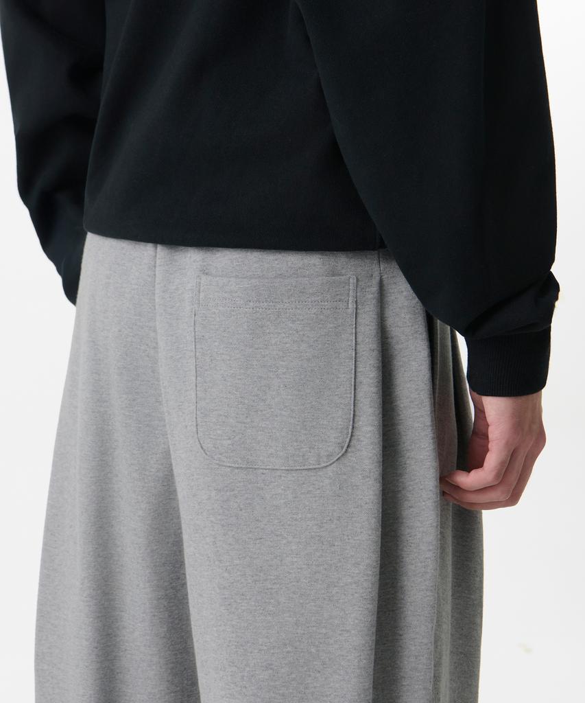 MUSINSA STANDARD Double Knit Three-Pleat Wide Lounge Sweatpants [Medium Grey]