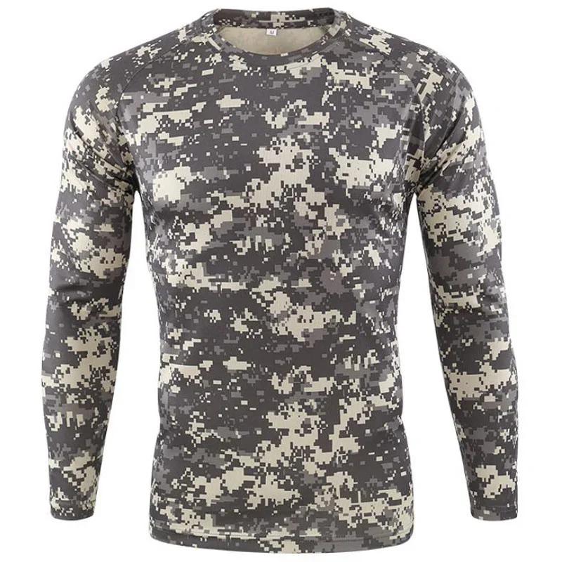 Mode Mångsidig Kamouflageprintad Topp Långärmad Casual Lös Bekväm Tröjor Långa Ärmar Herr