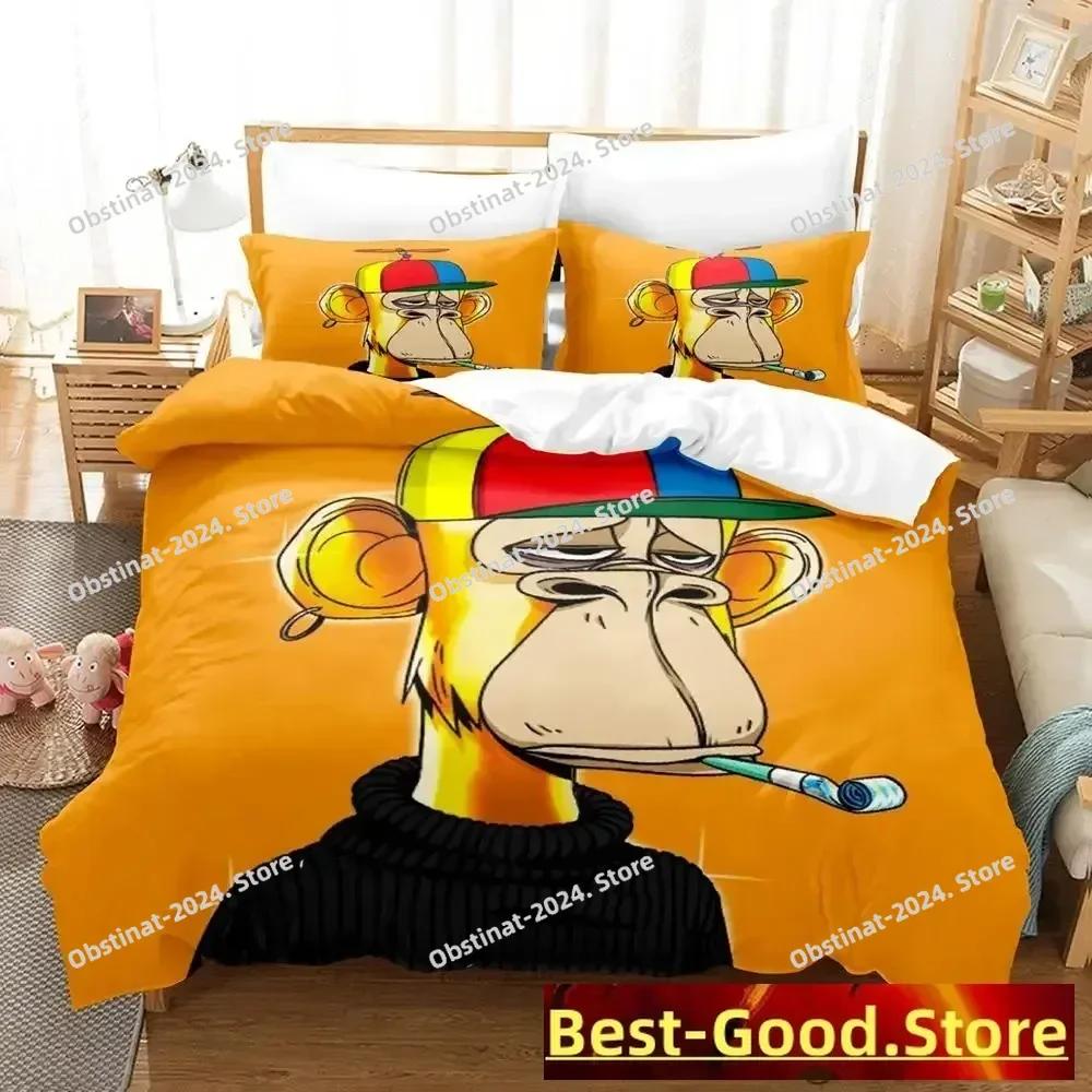 Bored Ape Yacht Club BYAC NFT Bedding Set Printed With Pillowcase Bed Duvet Cover Soft Single Double Queen Super King Size