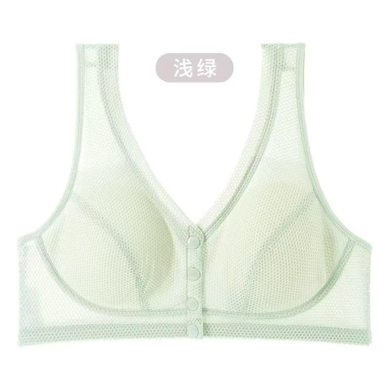 New Mother Underwear Without Steel Rim Large Size Bra Breathable Summer Front Open Buckle Vest Middle-aged Mother Chest Wrap Pure Cotton