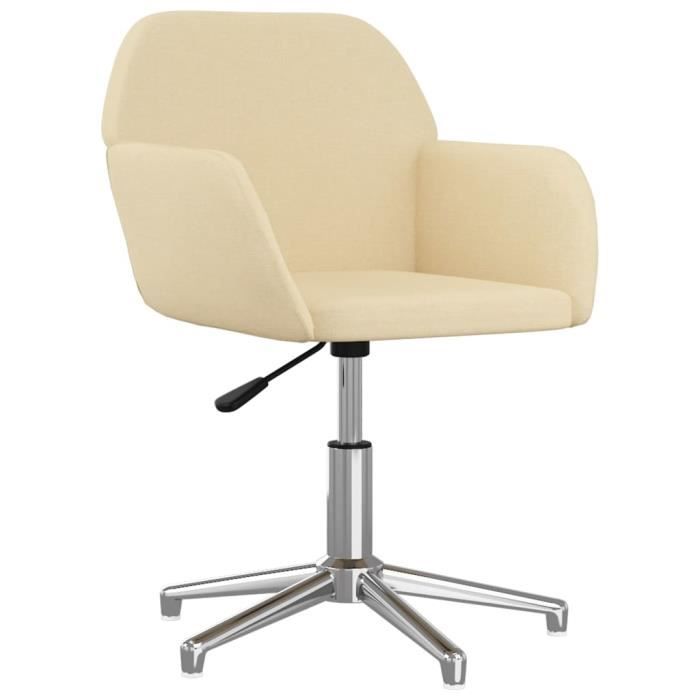 344711 vidaXL Swivel Office Chair Cream Fabric