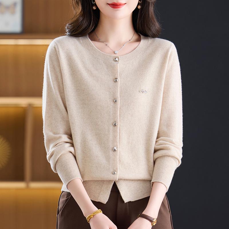 New Women's Stylish Pure Wool Sweater: Early Spring/Autumn/Winter Knitwear Top Jacket
