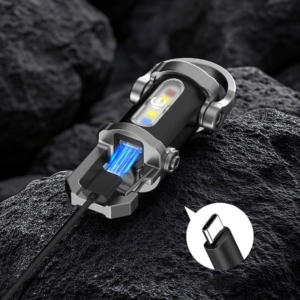 Mini Keychain Flashlights Portable Work Light with Red&Blue Light LED Torch  for Searching Hiking