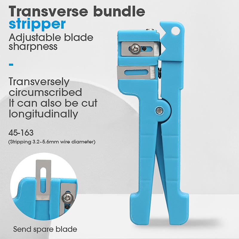 1/3pcs 45-162 45-163 45-165 Fiber Cable Ribbon Stripper Adjustable Cable Slitter For 0~3.2mm/3.2~5.6mm/4.8~7.9mm Manual Tools