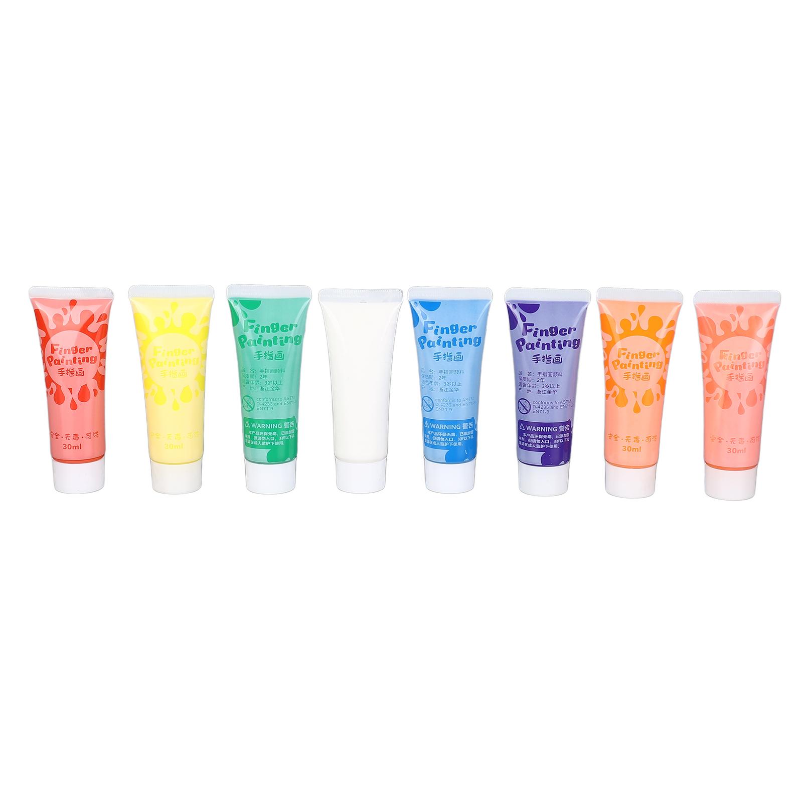 Washable Finger Paint Set 8 Colors Safe DIY Early Learning Finger Painting Set Art Painting Supplies for Kids Age 1‑6