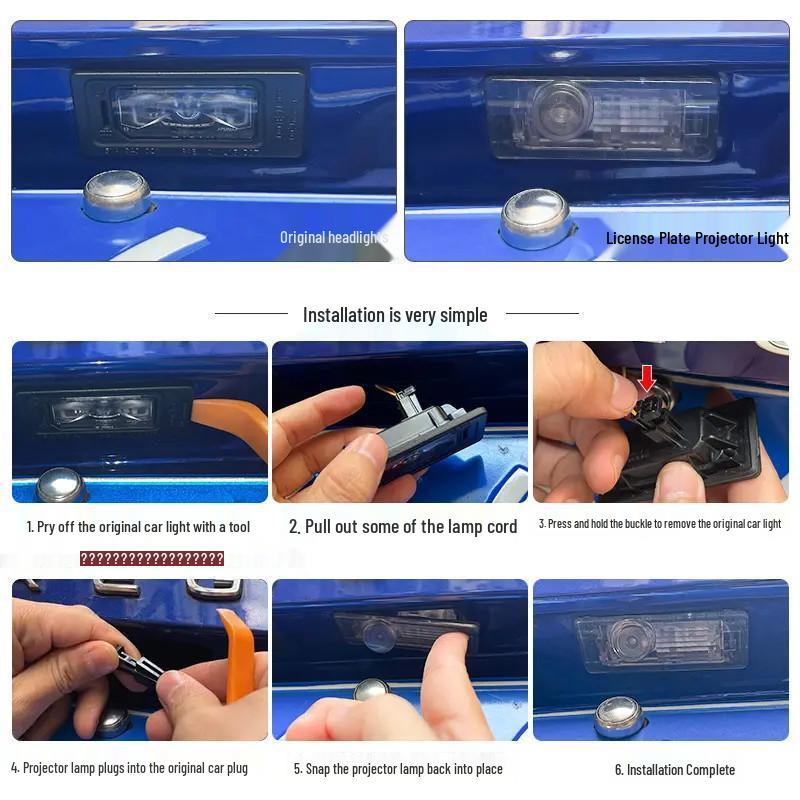 BMW Series Trunk Projection Lamp: License Plate & Ambient Light for 1/3/4/5, X1/X3/X5, M3/M4.