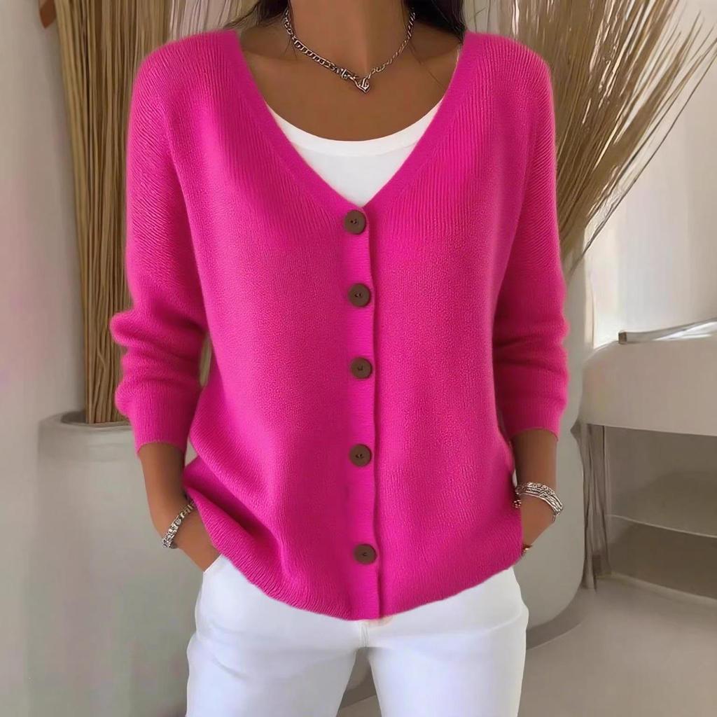 European & American Style Autumn/Winter Women's Solid Color Knit Cardigan Sweater Coat