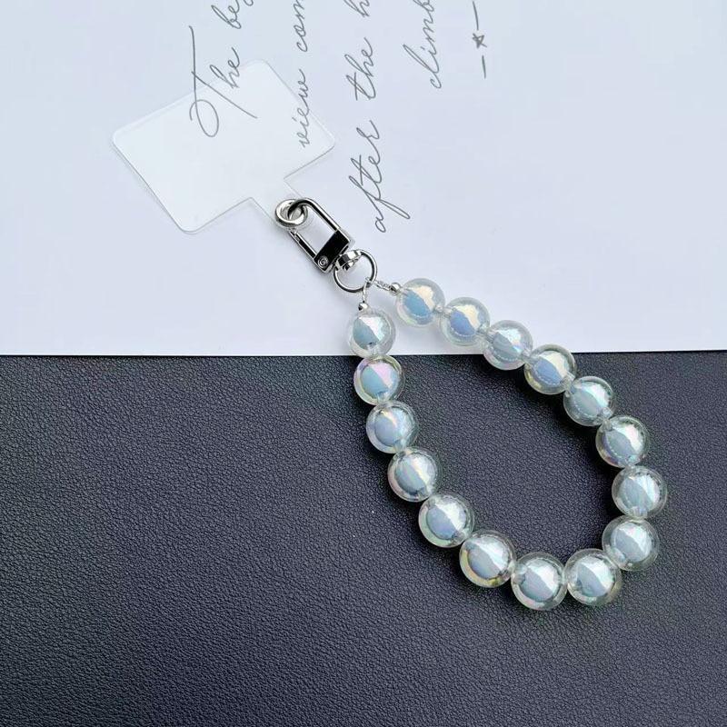 Luxury Plating Beaded Bracelet Phone Chain Acrylic Pendant For iPhone 11 13 Pro Max Woman Gold Anti-Lost Chain Hanging Jewelry