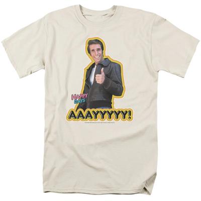 Happy Days Aaayyyyy Mens T Shirt Sand Officially Licensed Unisex T-Shirt