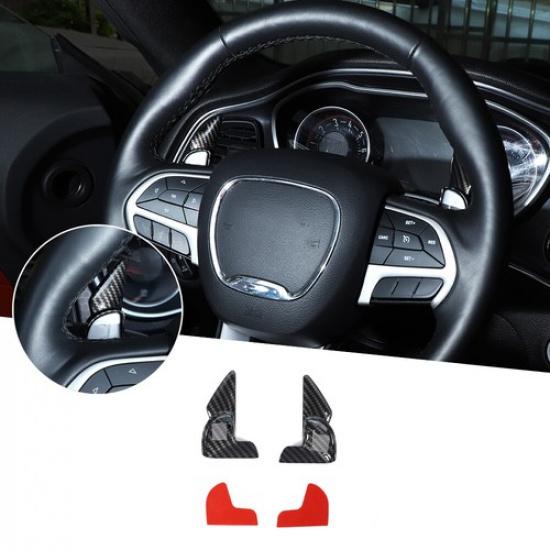 Steering Wheel Shift Paddle Cover for Dodge Challenger Charger 15+ Carbon Fiber