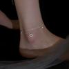 Double Layer Round Anklet Women's 2024: New Style, Personalized, Stackable, High-End Foot Chain.