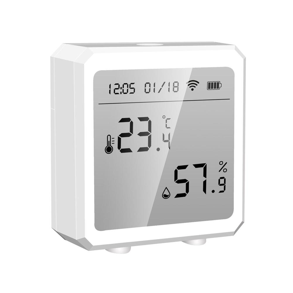 WiFi Temperature Humidity Detector LCD Display Sensors High Low Temperature Humidity Alarm Function Intelligent Home Indoor Detector Real-time