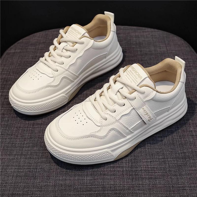 

College style casual little white shoes women s spring 2025 new lace-up flat baseplate shoes ins trendy fashion sports women s shoes 35 белый