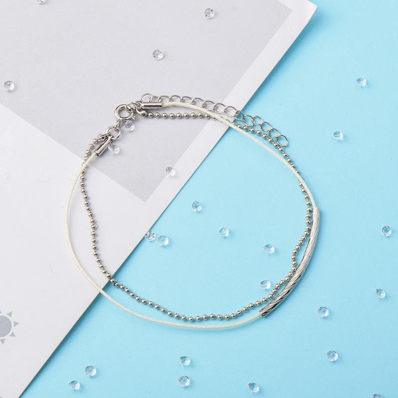 BTS V Kim Taehyung Layered Red String and Chain Bracelet Couple Metal Cord Beaded Wristband Kpop Idol Fan Merchandise Jewelry Gift for Women Men ARMY