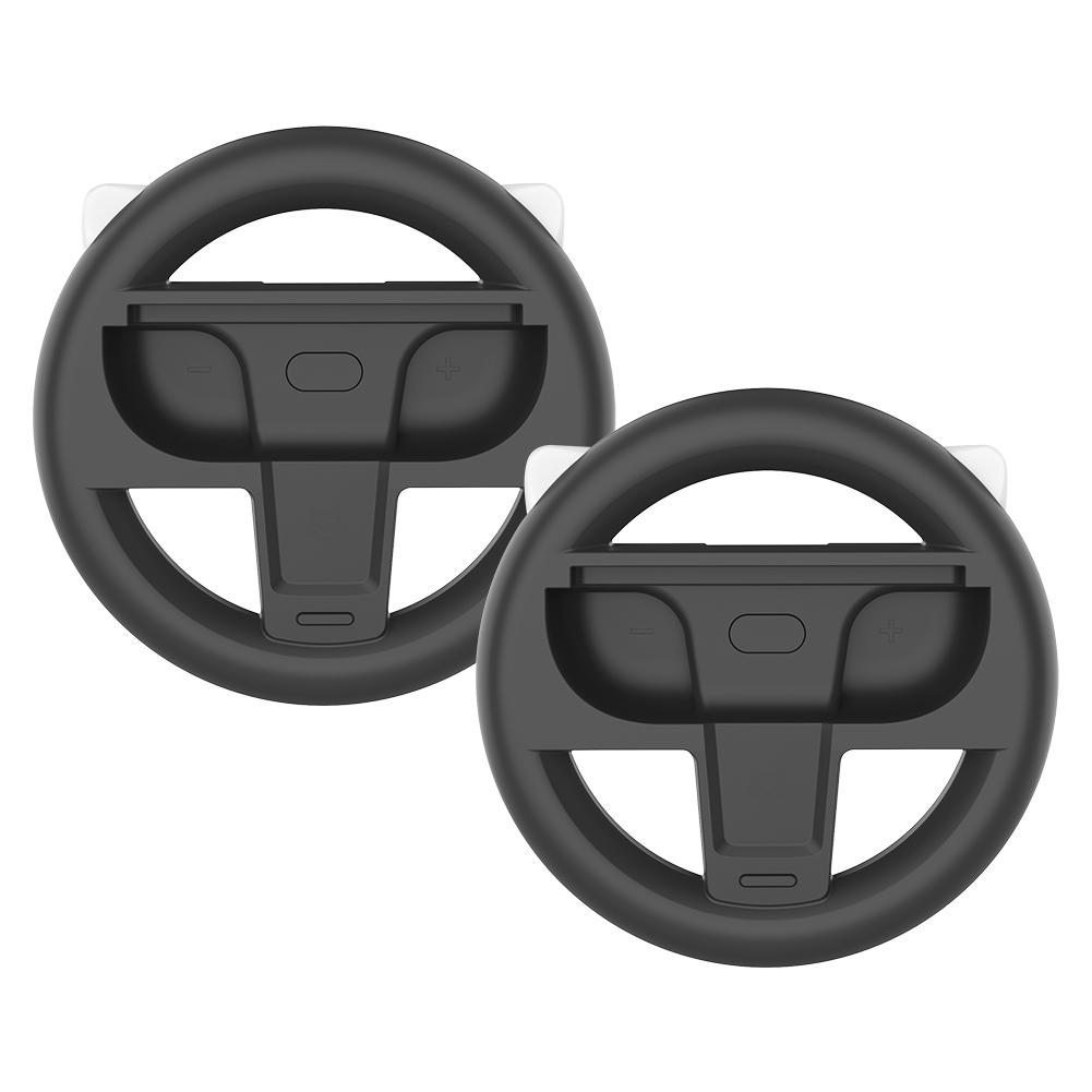 

For Switch 2 Racing Game Steering Wheels with Cat Ear 2Pcs Gaming Racing Steering Wheel For Mario Kart Games/JOYCON Accessories чёрный