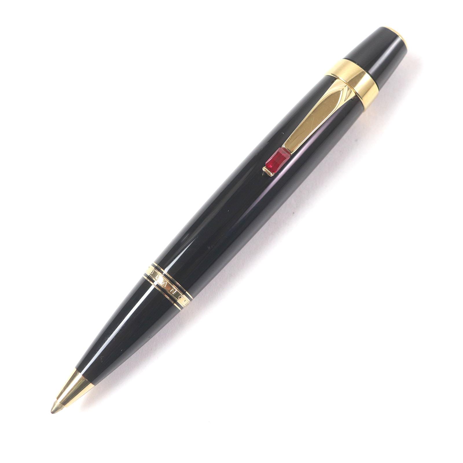 Very Good MONTBLANC Ballpoint pen BOHEME Black Gold Rouge Colored Gemstones mens Used