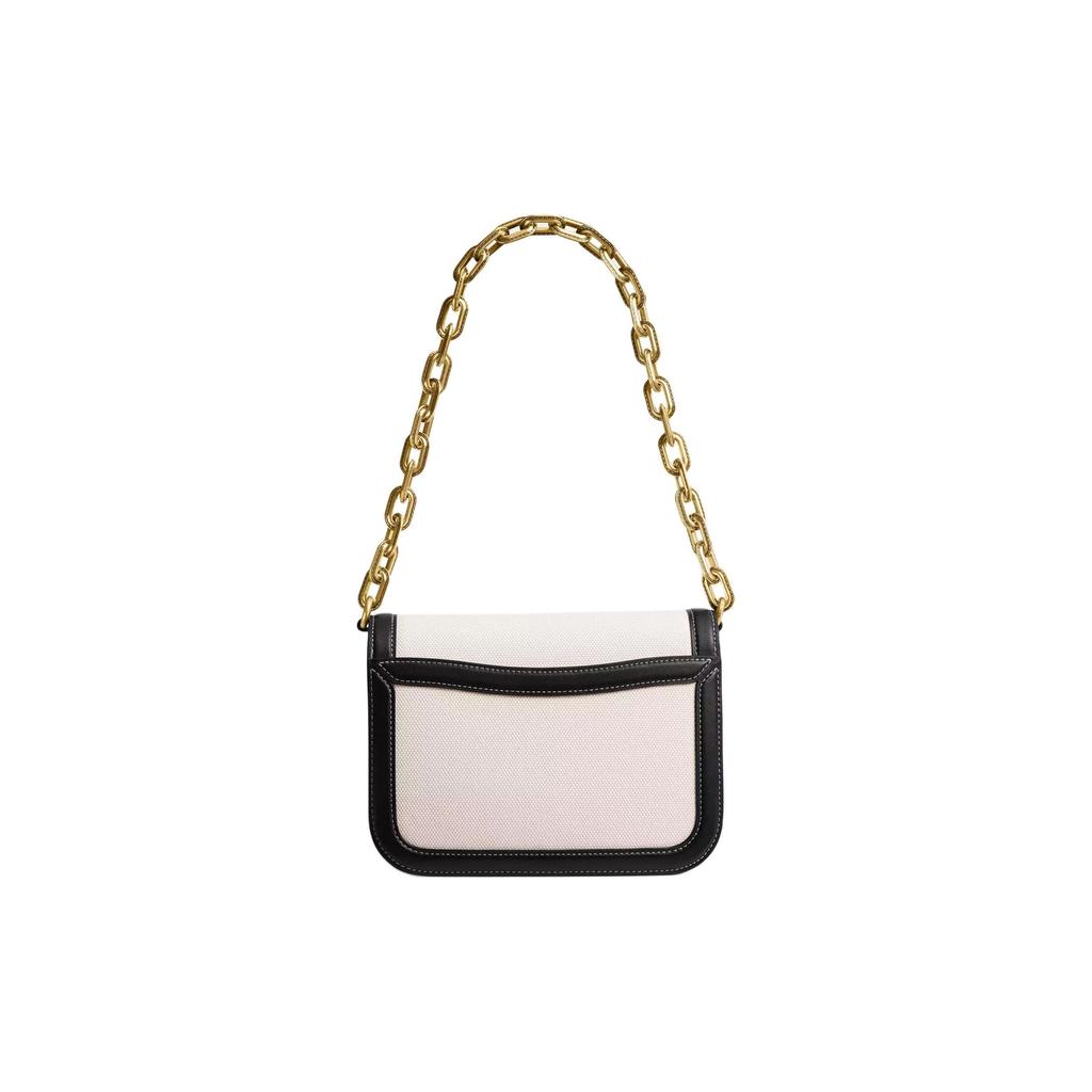 Coach Idol Tasche 21 Mode Logo Canvas und Leder Crossbody Umhängetasche Kleine Damen Taschen Messing Steinsalz Schwarz CR671-B4WRL
