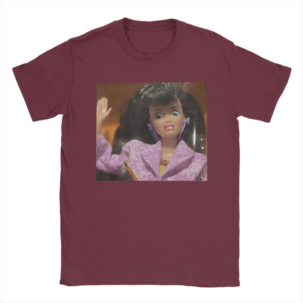 Streetwear T Shirt Beach Disgusting Doll Face Meme Gen Z Stupid Brainrot Novelty T Shirts Pure Cotton Tee Shirt for Unisex Tops