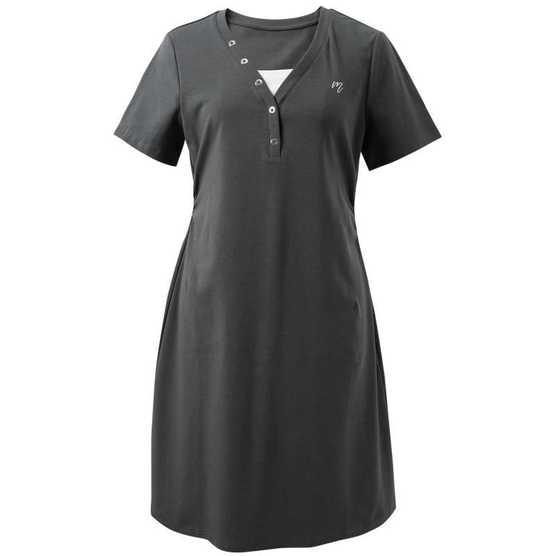 Sancai Plus Size Faux Two-Piece Midi Dress XL