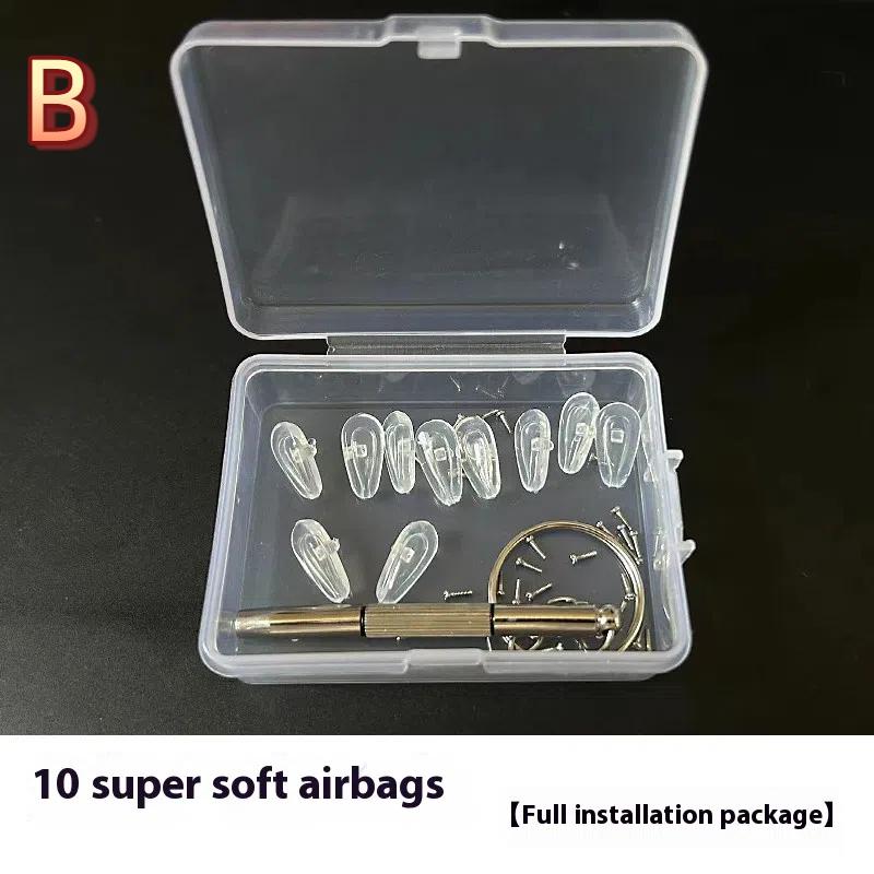 

1 комплект силиконовых носоупоров для очков, подушка безопасности, мягкий воздух, нескользящие, воздушная подушка, болы с винтами, отвертки, аксессуары для очков