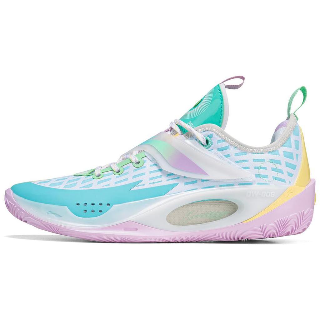 Li Ning Wade Way 808 2.0 Shock Absorption Non-Slip Wear-Resistant Low-Top Basketball Shoes Men Sneaker White Blue ABPT017-1