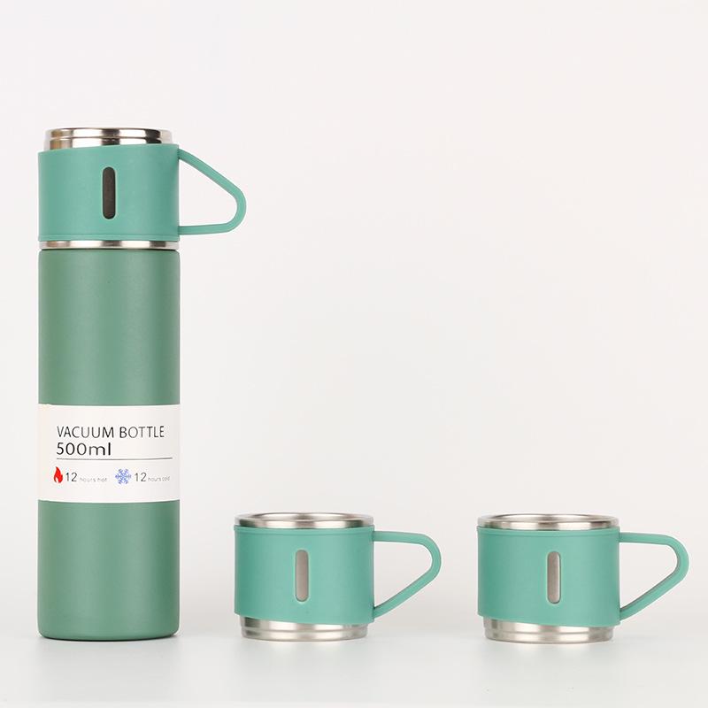 304 Stainless Steel Insulated Travel Cup Set with Three Lids - Perfect Business Gift for Men and Women