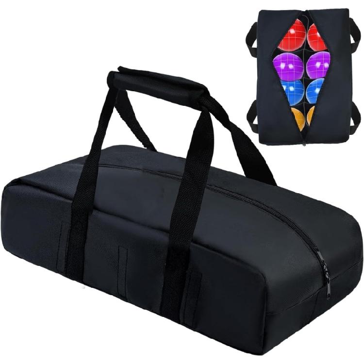 Easy Access Sports Accessories Organizer for Bocce Ball Water Resistant Oxford Fabric Feature Padded Shoulder Strap