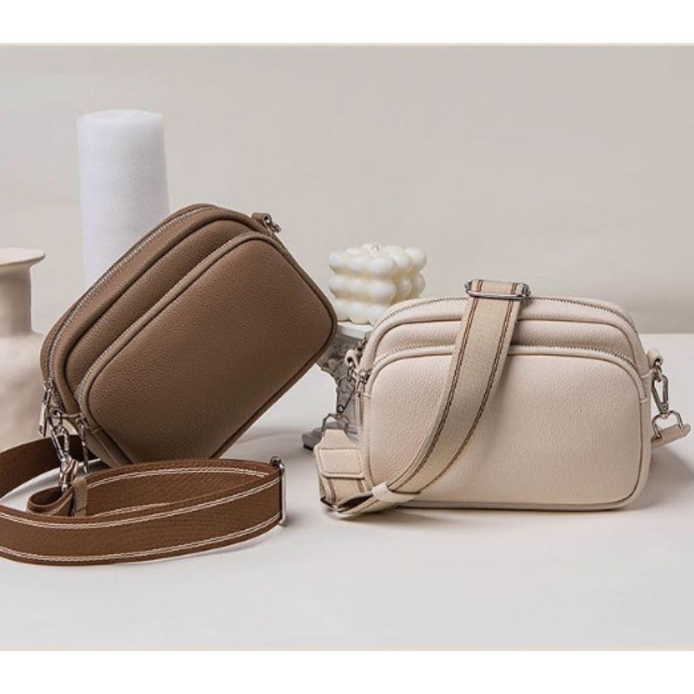 Homarina Women's Shoulder Bag, Lightweight, Crossbody, Stylish, PU Leather, Small Mini Bag, Stylish, Sporty, Casual (Brown)