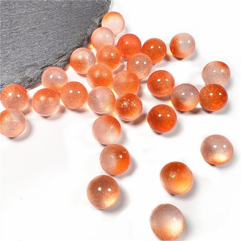 Imitation Etched Gold Sprinkled 12mm Glazed Glass Round Bead for Hairpin Accessories