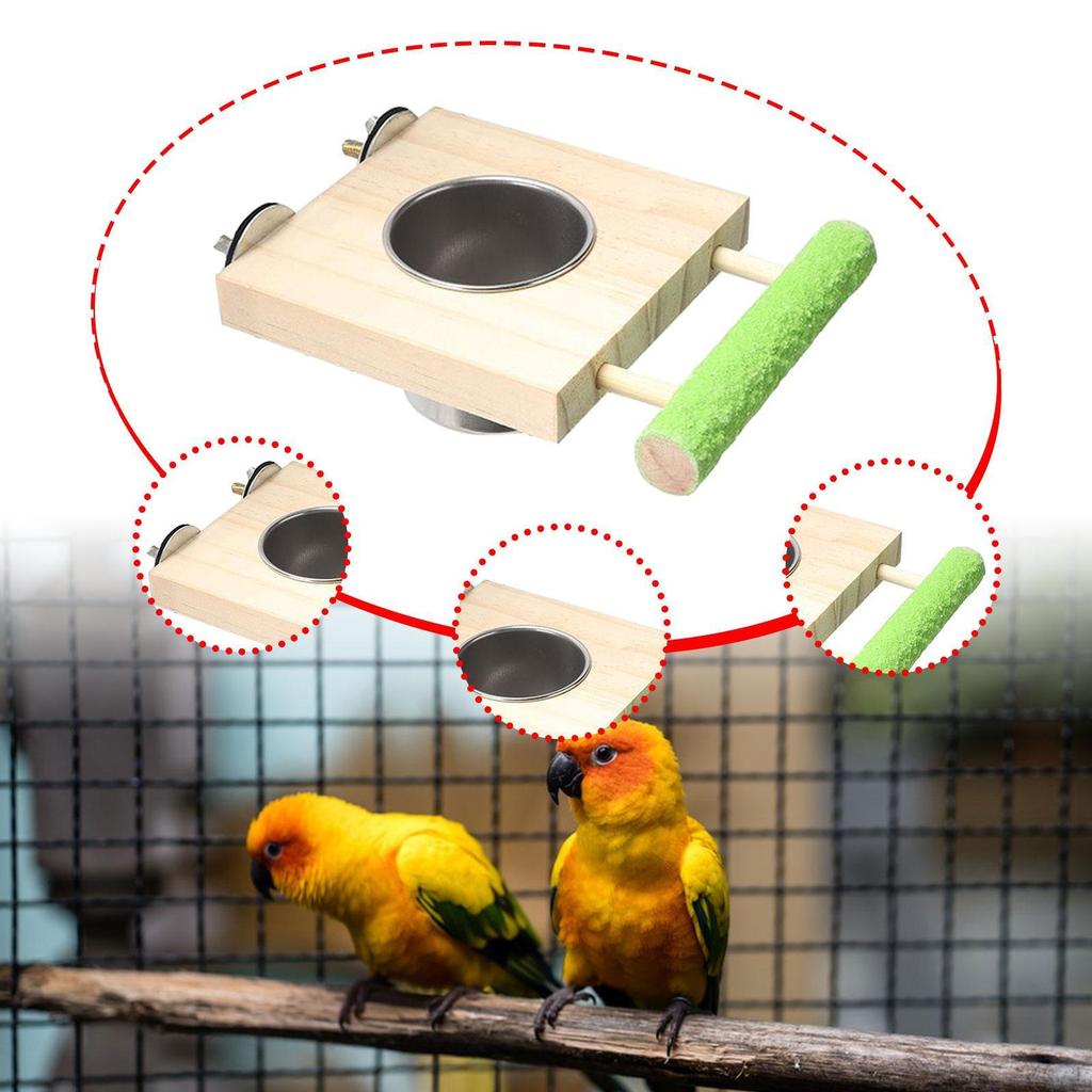 Bird Feeder Bowl Perch Cup for Cockatiel Chinchilla Small Animal Macaw Conures