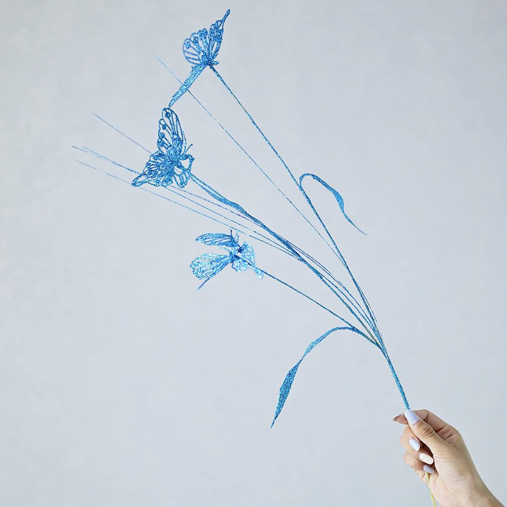 

Имитация золотой пудры Бабочка Рождество 3 Пластиковые бабочки Украшение дома Праздничная атмосфера Реквизит для съемки Рождество синий