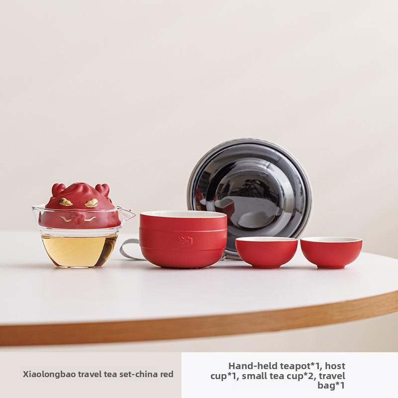 Gedeihende Xiaolongbao Reise-Teeset Tragbare Express-Tasse Museum Universität Konferenz Eröffnungsartikel Souvenir