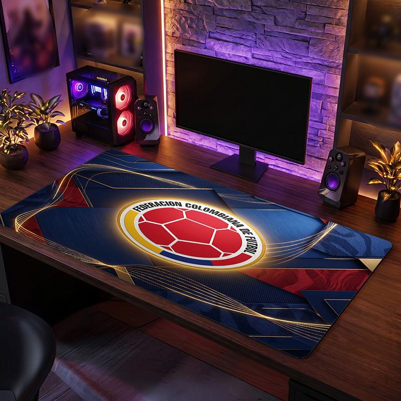 Colombia Football Crest Mouse Pad, Extended Non Slip Rubber Desk Mat for Gaming Office Laptop Fan Gift